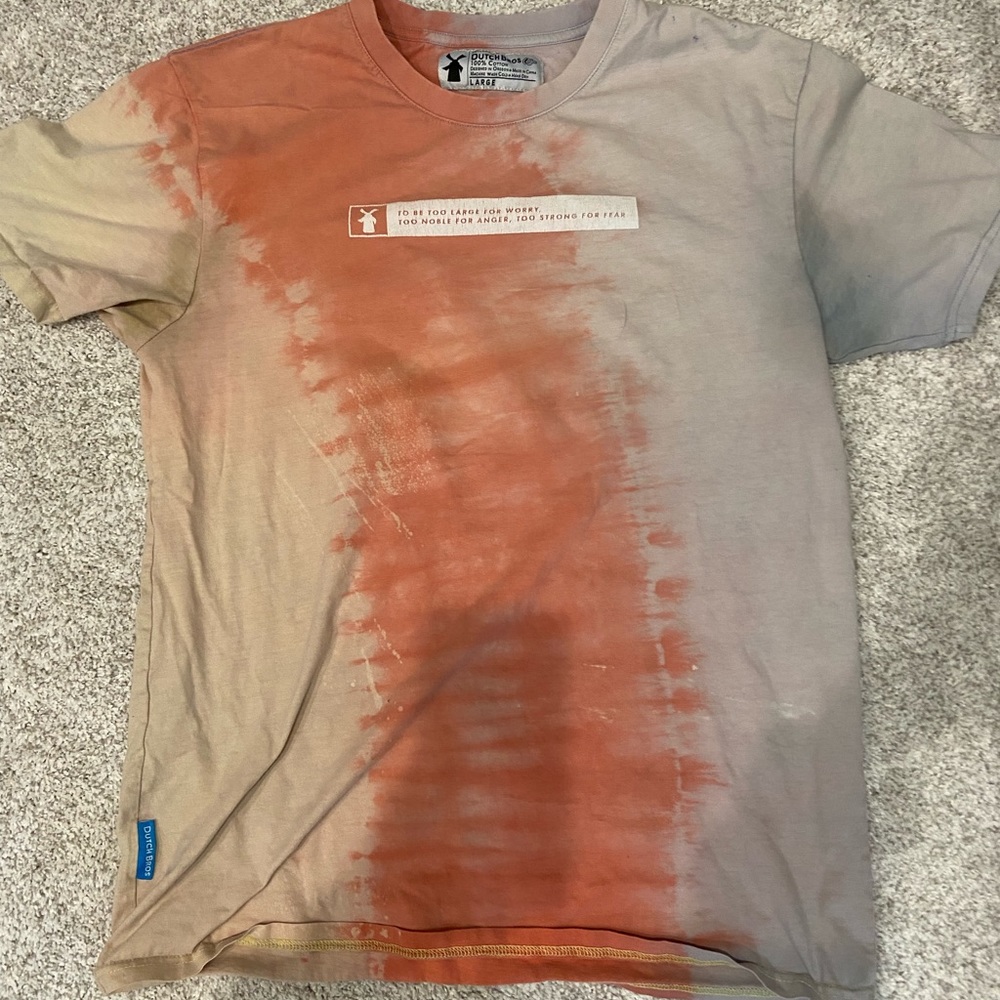 Dutch Bros Coffee Pink and White Tye Dye tee